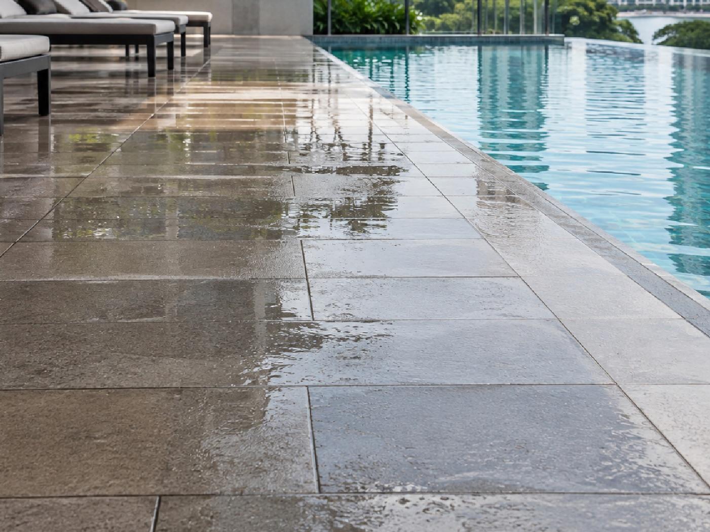 Poolside and wet leisure anti-slip application for AntiSlip Works