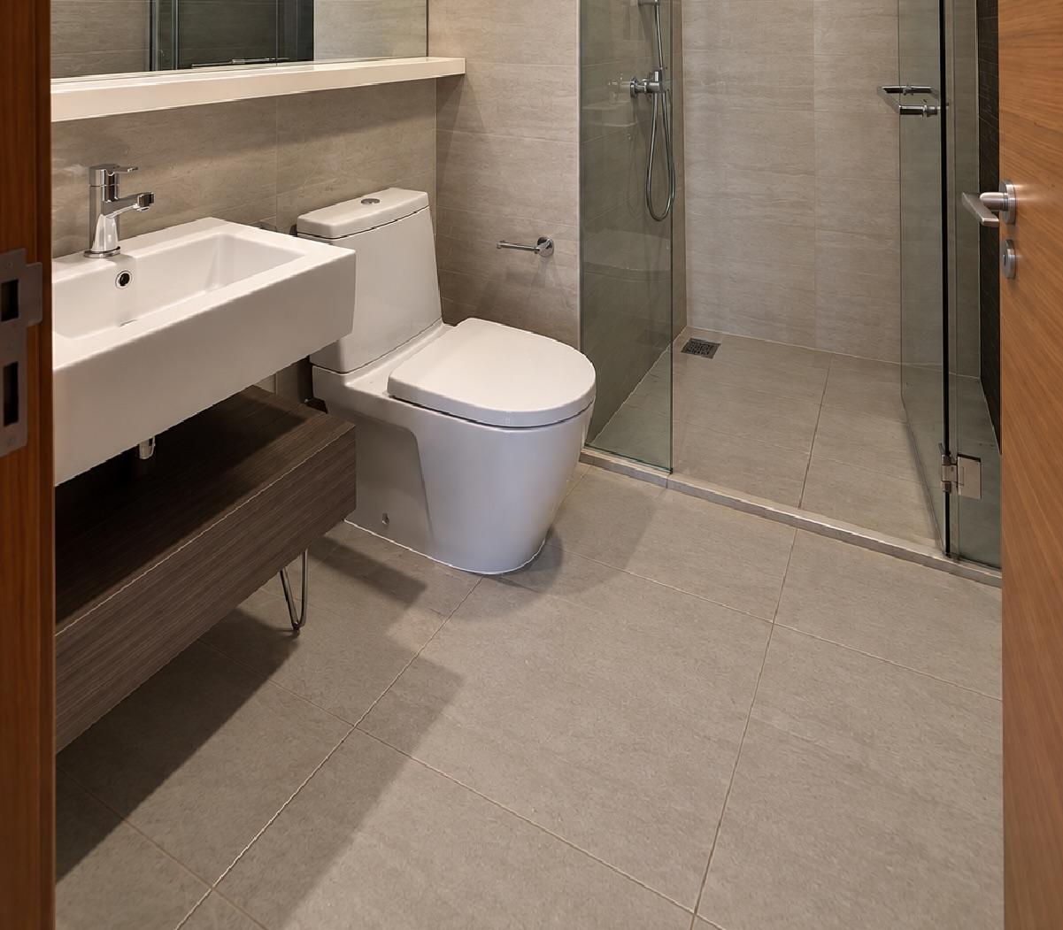 Another completed AntiSlip Works bathroom treatment in Singapore